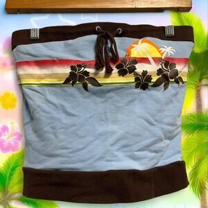 Rare Y2K grail Roxy tube top surf crush coconut girl key west kitten style